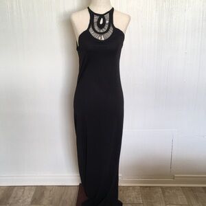 NEW Bettinis  Black Halter Maxi Dress XS Beach Resort Travel Festival Boho